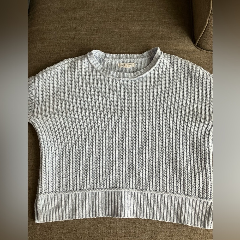 Aeropostale Light Blue Ribbed Crew Neck Sweater